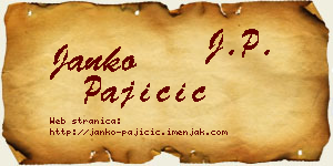 Janko Pajičić vizit kartica